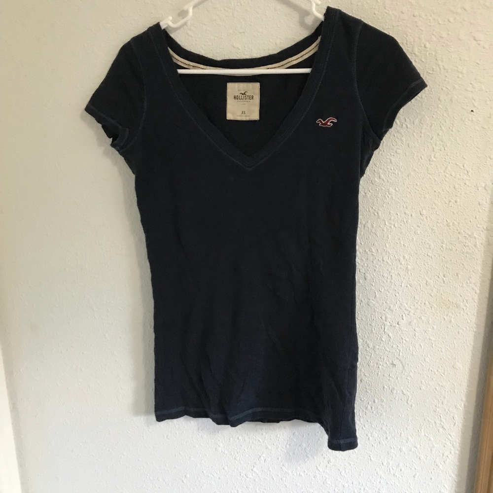 Hollister Navy Blue V-Neck